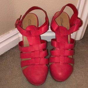 Caged Closed Toe Wedges